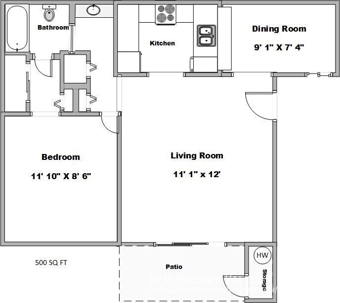 1 Bedroom 1 Bathroom 500 sq.ft. Near Tempe Marketplace and Light Rail property image